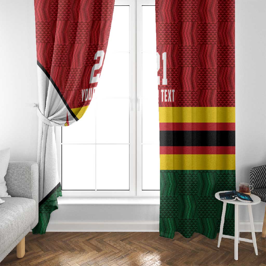 Custom Africa Cricket Zimbabwe Window Curtain Zimbabwean Pattern Flag Motif - African Pride