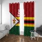 Custom Africa Cricket Zimbabwe Window Curtain Zimbabwean Pattern Flag Motif - African Pride