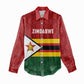 Custom Africa Cricket Zimbabwe Women Casual Shirt Zimbabwean Pattern Flag Motif - African Pride