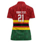 Custom Africa Cricket Zimbabwe Women Polo Shirt Zimbabwean Pattern Flag Motif - African Pride