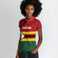 Custom Africa Cricket Zimbabwe Women Polo Shirt Zimbabwean Pattern Flag Motif - African Pride