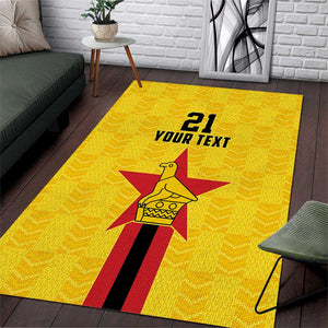 Custom Africa Football Zimbabwe Area Rug The Warriors with Zimbabwe Bird - African Pride