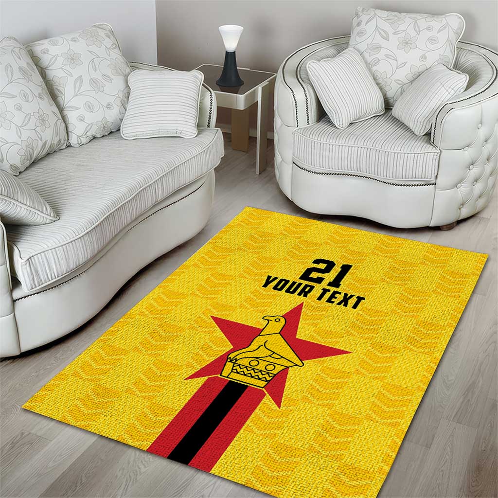 Custom Africa Football Zimbabwe Area Rug The Warriors with Zimbabwe Bird - African Pride