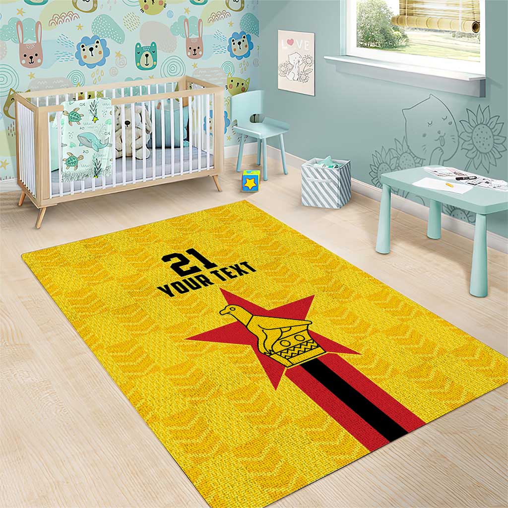 Custom Africa Football Zimbabwe Area Rug The Warriors with Zimbabwe Bird - African Pride