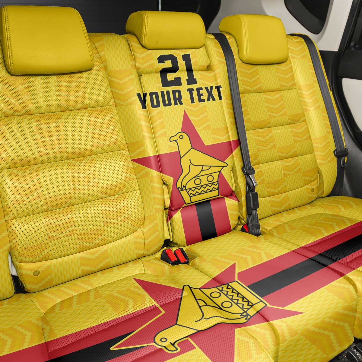 Custom Africa Football Zimbabwe Back Car Seat Cover The Warriors with Zimbabwe Bird - African Pride