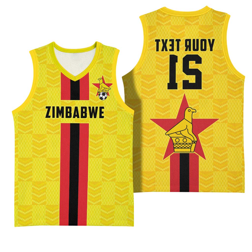 Custom Africa Football Zimbabwe Basketball Jersey The Warriors with Zimbabwe Bird - African Pride