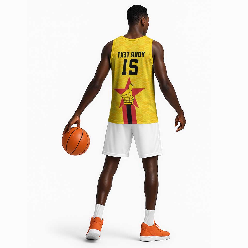 Custom Africa Football Zimbabwe Basketball Jersey The Warriors with Zimbabwe Bird - African Pride