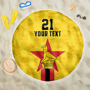 Custom Africa Football Zimbabwe Beach Blanket The Warriors with Zimbabwe Bird - African Pride