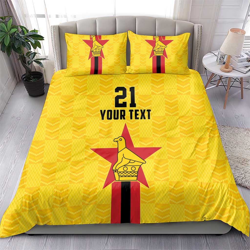 Custom Africa Football Zimbabwe Bedding Set The Warriors with Zimbabwe Bird - African Pride