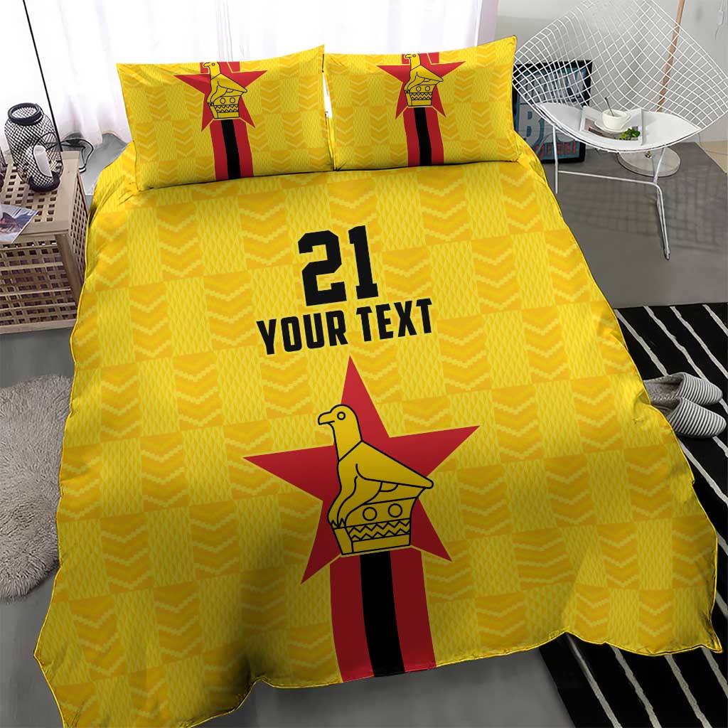 Custom Africa Football Zimbabwe Bedding Set The Warriors with Zimbabwe Bird - African Pride