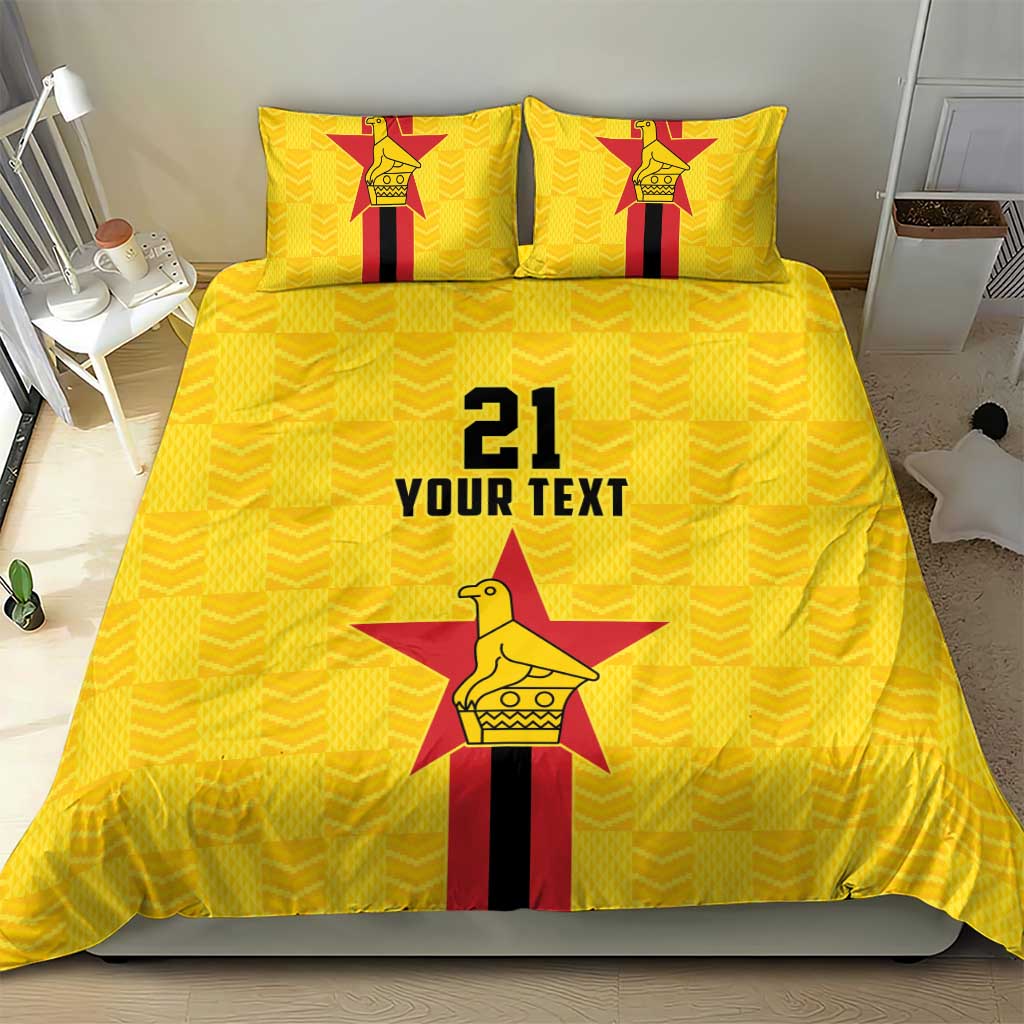 Custom Africa Football Zimbabwe Bedding Set The Warriors with Zimbabwe Bird - African Pride