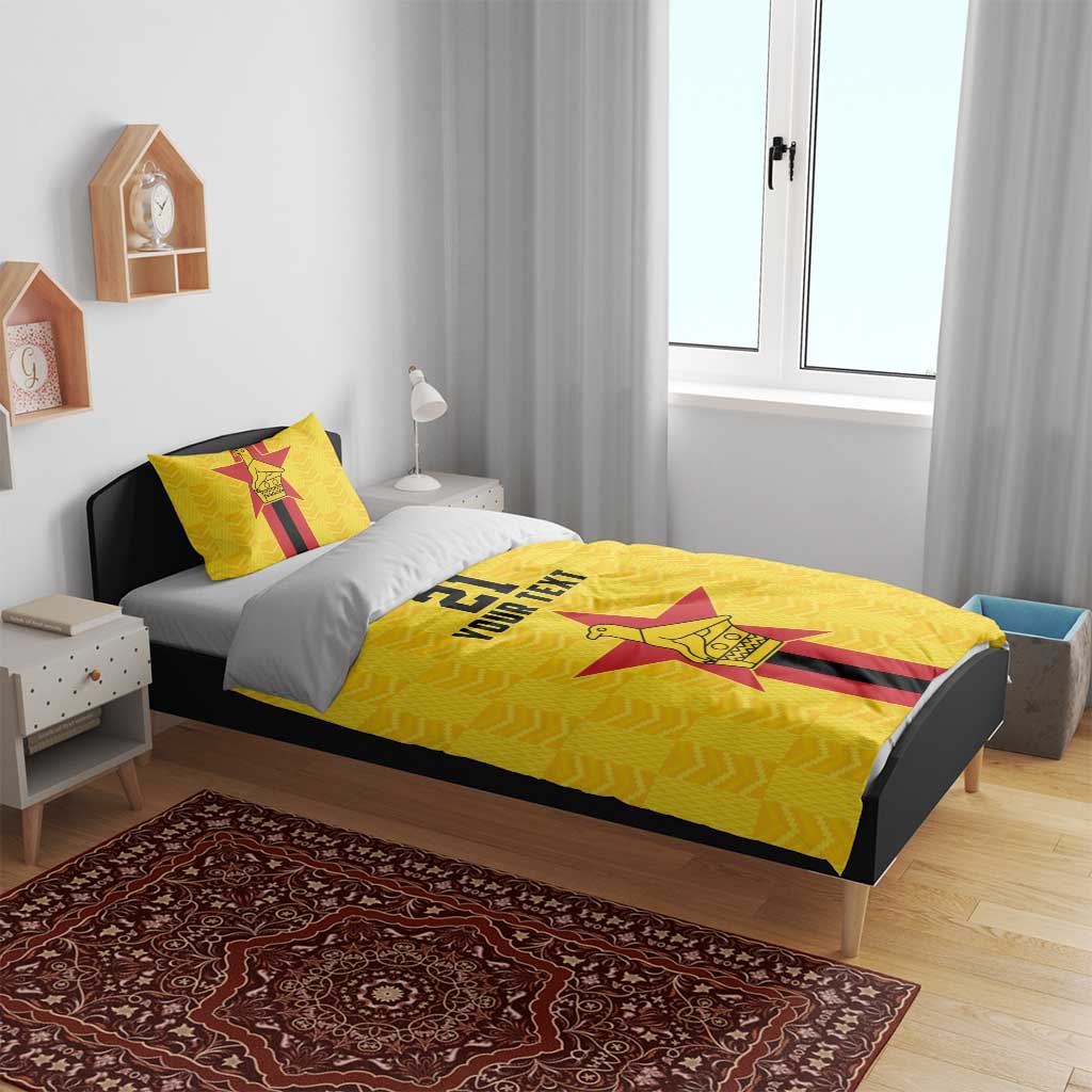 Custom Africa Football Zimbabwe Bedding Set The Warriors with Zimbabwe Bird - African Pride