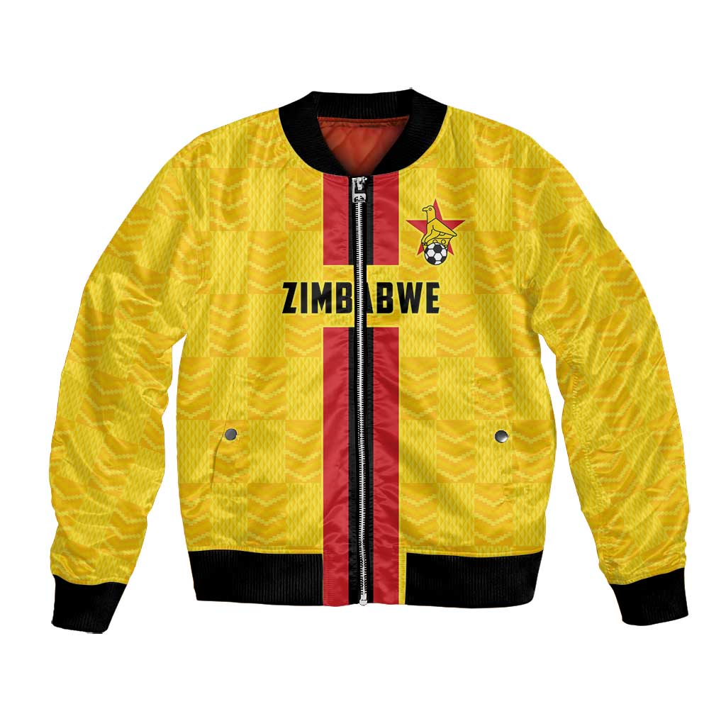 Custom Africa Football Zimbabwe Bomber Jacket The Warriors with Zimbabwe Bird - African Pride