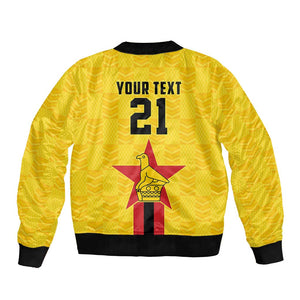 Custom Africa Football Zimbabwe Bomber Jacket The Warriors with Zimbabwe Bird - African Pride