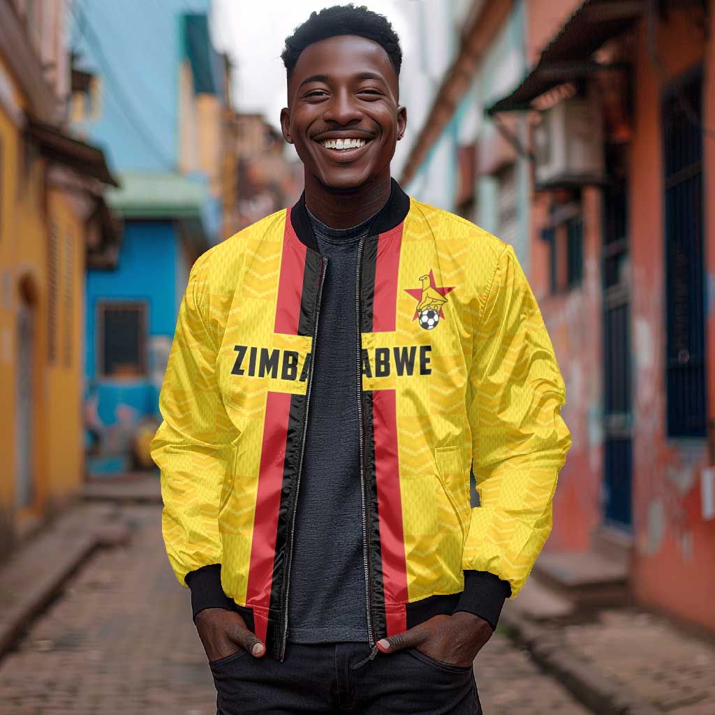 Custom Africa Football Zimbabwe Bomber Jacket The Warriors with Zimbabwe Bird - African Pride