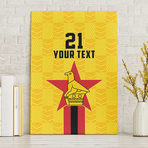 Custom Africa Football Zimbabwe Canvas Wall Art The Warriors with Zimbabwe Bird - African Pride