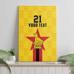Custom Africa Football Zimbabwe Canvas Wall Art The Warriors with Zimbabwe Bird - African Pride