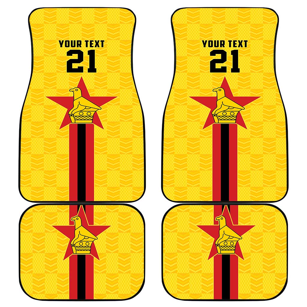 Custom Africa Football Zimbabwe Car Mats The Warriors with Zimbabwe Bird - African Pride