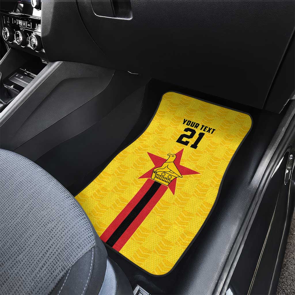 Custom Africa Football Zimbabwe Car Mats The Warriors with Zimbabwe Bird - African Pride