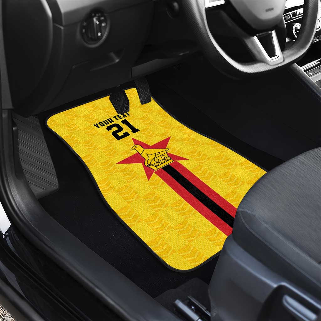 Custom Africa Football Zimbabwe Car Mats The Warriors with Zimbabwe Bird - African Pride