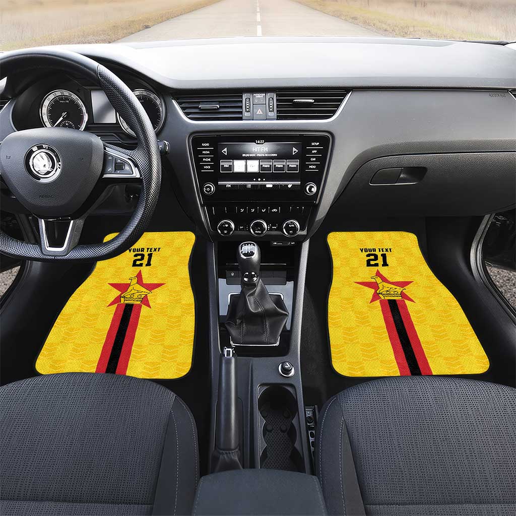 Custom Africa Football Zimbabwe Car Mats The Warriors with Zimbabwe Bird - African Pride