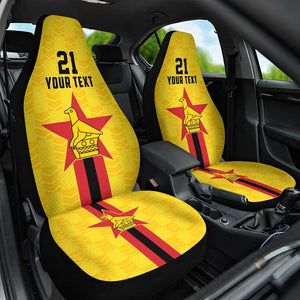 Custom Africa Football Zimbabwe Car Seat Cover The Warriors with Zimbabwe Bird - African Pride