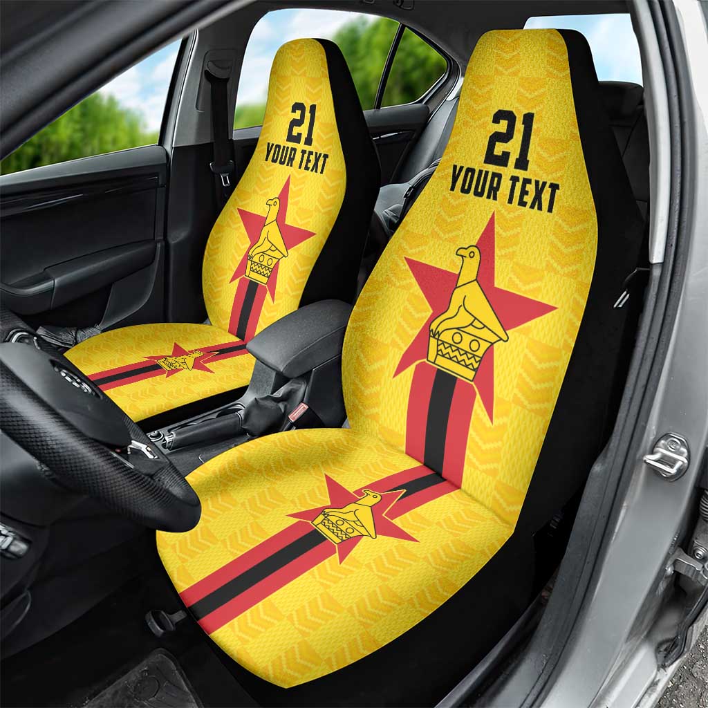 Custom Africa Football Zimbabwe Car Seat Cover The Warriors with Zimbabwe Bird - African Pride