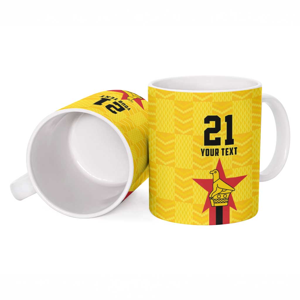 Custom Africa Football Zimbabwe Ceramic Mug The Warriors Zimbabwe Bird