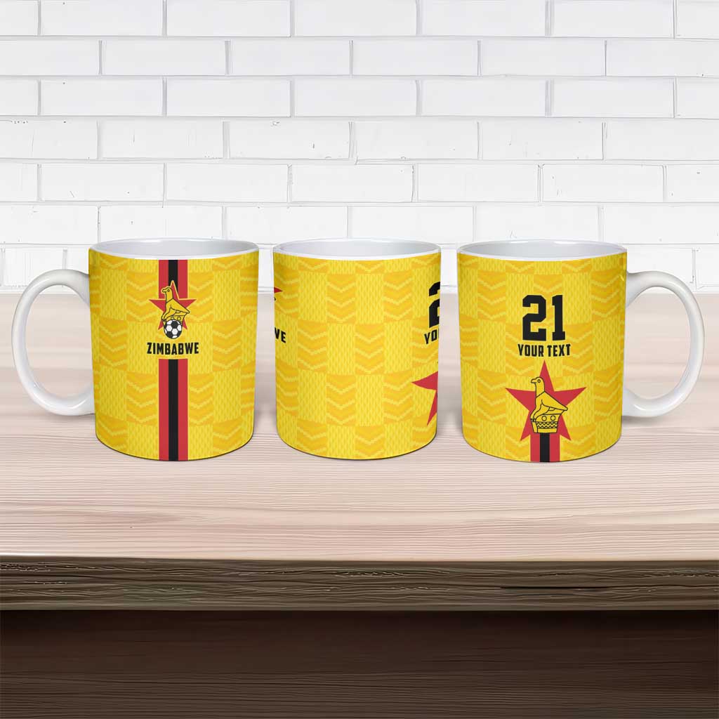 Custom Africa Football Zimbabwe Ceramic Mug The Warriors Zimbabwe Bird