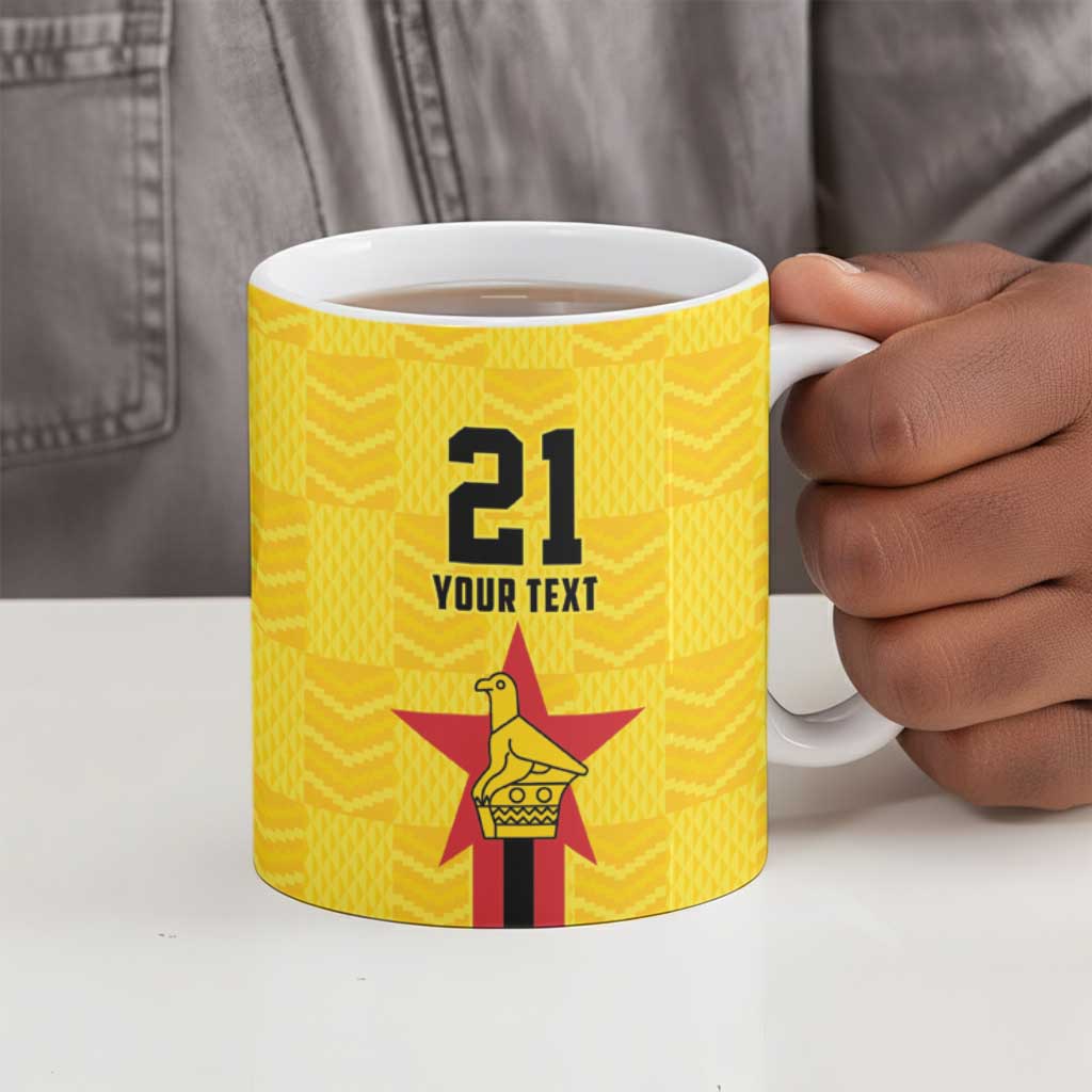 Custom Africa Football Zimbabwe Ceramic Mug The Warriors Zimbabwe Bird