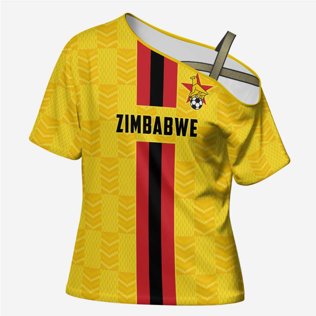 Custom Africa Football Zimbabwe Cross Shoulder Shirt The Warriors Zimbabwe Bird