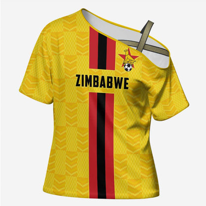 Custom Africa Football Zimbabwe Cross Shoulder Shirt The Warriors Zimbabwe Bird