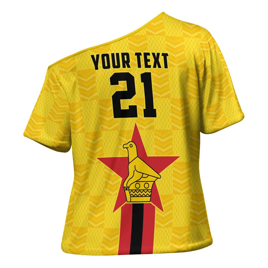 Custom Africa Football Zimbabwe Cross Shoulder Shirt The Warriors Zimbabwe Bird