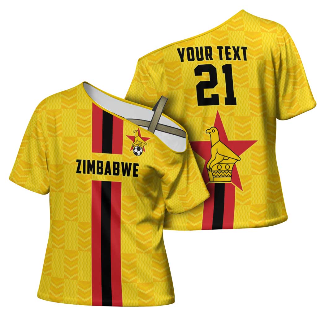 Custom Africa Football Zimbabwe Cross Shoulder Shirt The Warriors Zimbabwe Bird