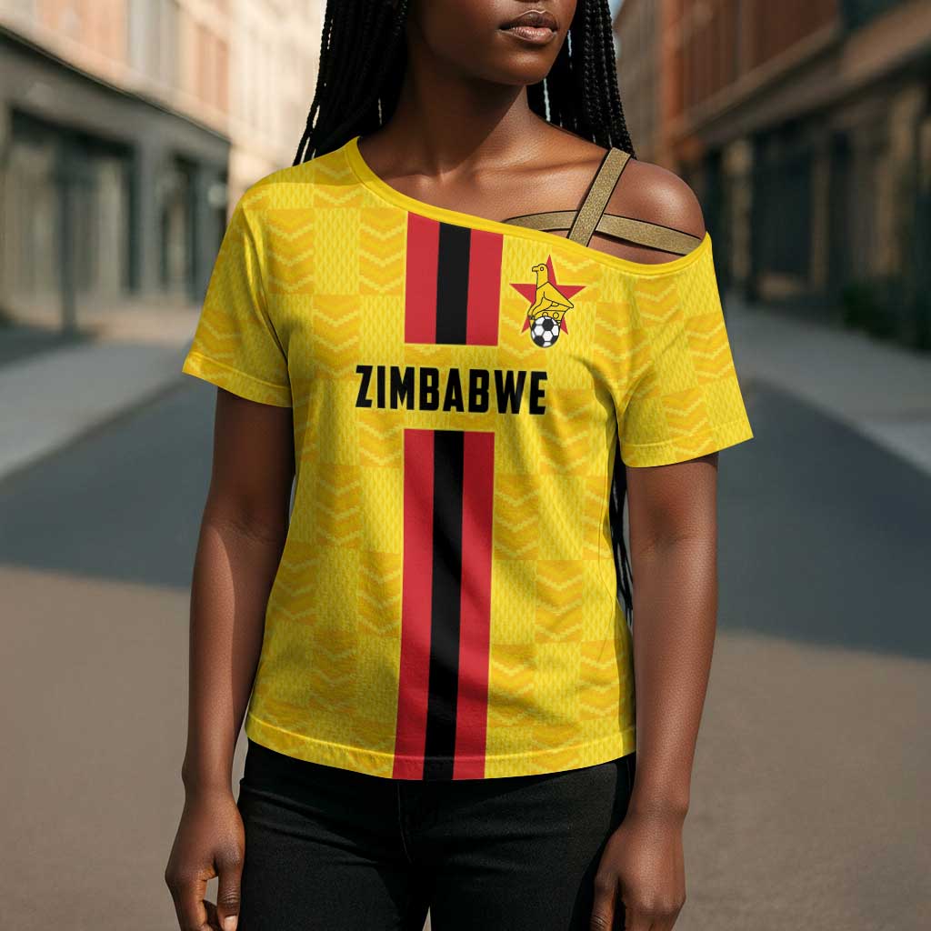 Custom Africa Football Zimbabwe Cross Shoulder Shirt The Warriors Zimbabwe Bird