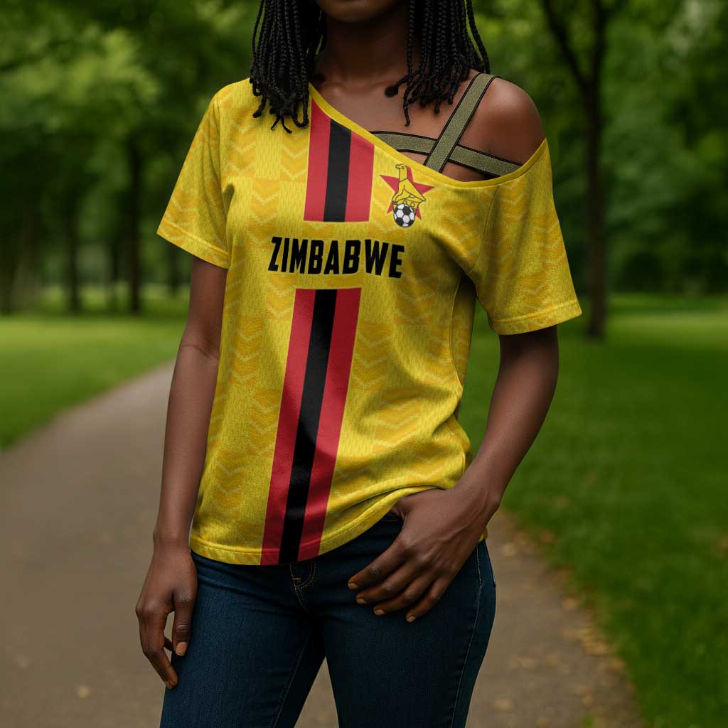 Custom Africa Football Zimbabwe Cross Shoulder Shirt The Warriors Zimbabwe Bird