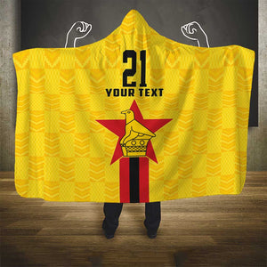Custom Africa Football Zimbabwe Hooded Blanket The Warriors with Zimbabwe Bird - African Pride