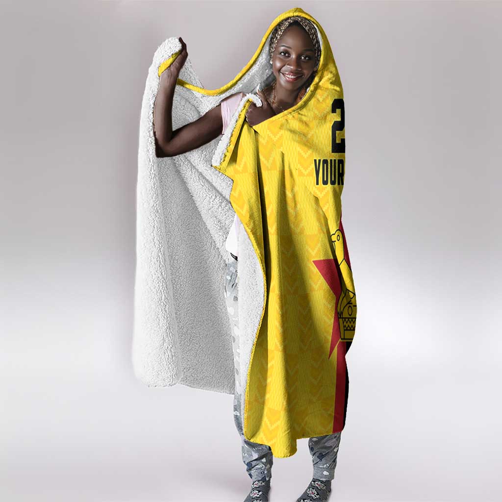 Custom Africa Football Zimbabwe Hooded Blanket The Warriors with Zimbabwe Bird - African Pride