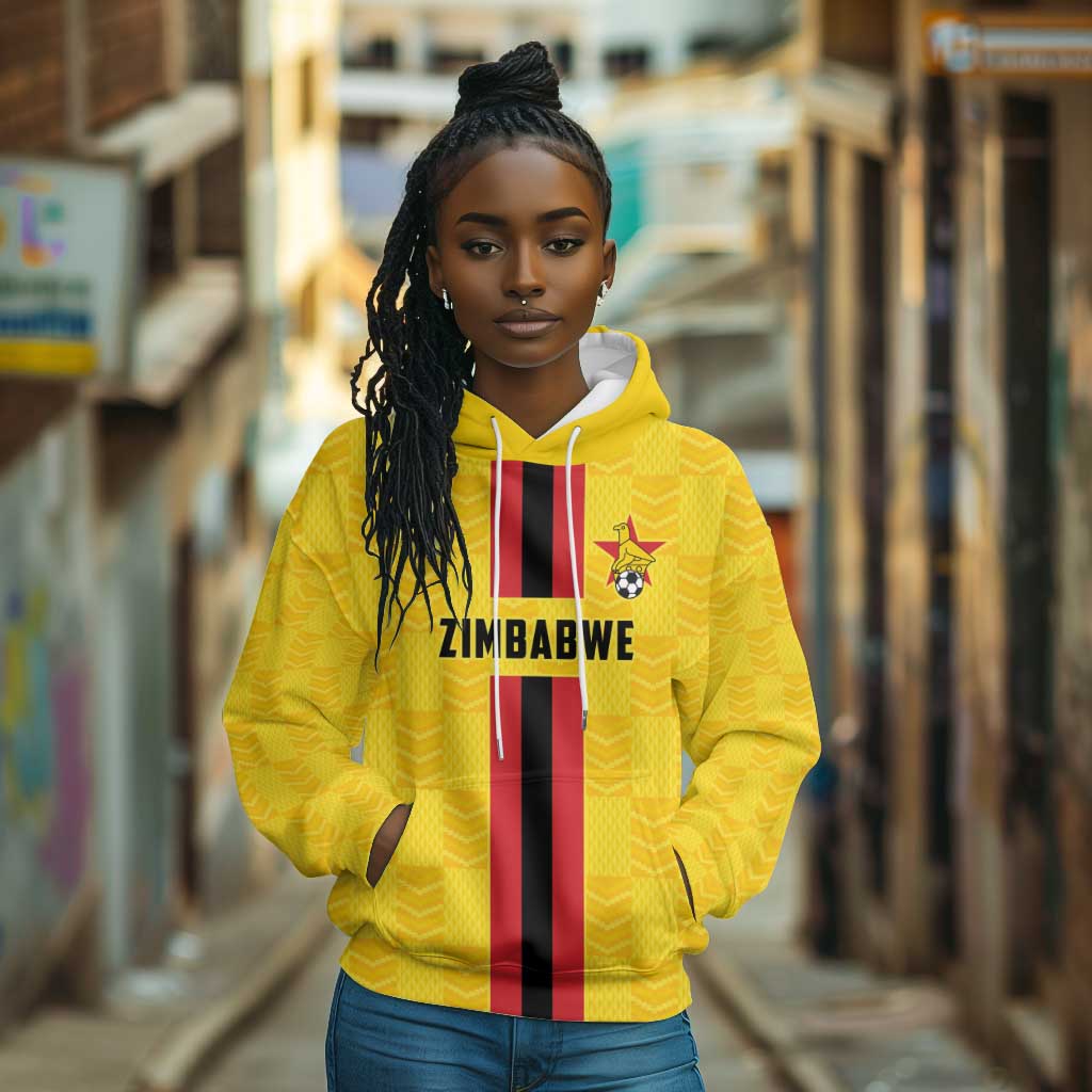 Custom Africa Football Zimbabwe Hoodie The Warriors with Zimbabwe Bird - African Pride