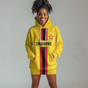 Custom Africa Football Zimbabwe Hoodie Dress The Warriors with Zimbabwe Bird - African Pride
