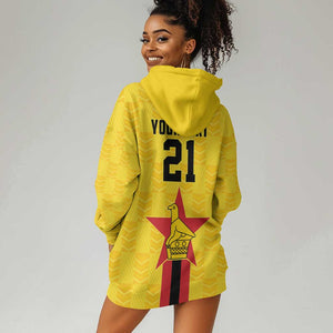 Custom Africa Football Zimbabwe Hoodie Dress The Warriors with Zimbabwe Bird - African Pride