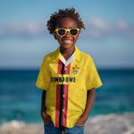 Custom Africa Football Zimbabwe Kid Hawaiian Shirt The Warriors with Zimbabwe Bird - African Pride
