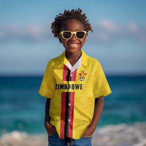 Custom Africa Football Zimbabwe Kid Hawaiian Shirt The Warriors with Zimbabwe Bird - African Pride