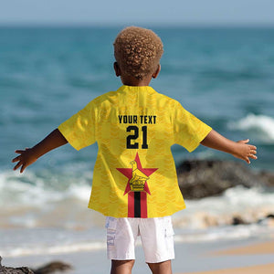 Custom Africa Football Zimbabwe Kid Hawaiian Shirt The Warriors with Zimbabwe Bird - African Pride