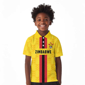 Custom Africa Football Zimbabwe Kid Polo Shirt The Warriors with Zimbabwe Bird - African Pride