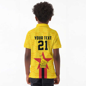 Custom Africa Football Zimbabwe Kid Polo Shirt The Warriors with Zimbabwe Bird - African Pride