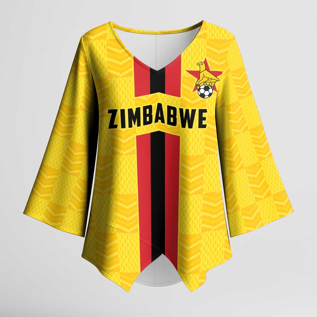 Custom Africa Football Zimbabwe Kimono Sleeve Blouse The Warriors Zimbabwe Bird