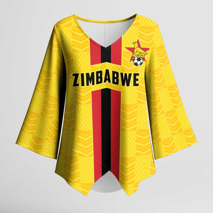 Custom Africa Football Zimbabwe Kimono Sleeve Blouse The Warriors Zimbabwe Bird