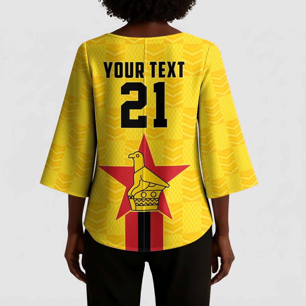 Custom Africa Football Zimbabwe Kimono Sleeve Blouse The Warriors Zimbabwe Bird