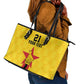 Custom Africa Football Zimbabwe Leather Tote Bag The Warriors with Zimbabwe Bird - African Pride